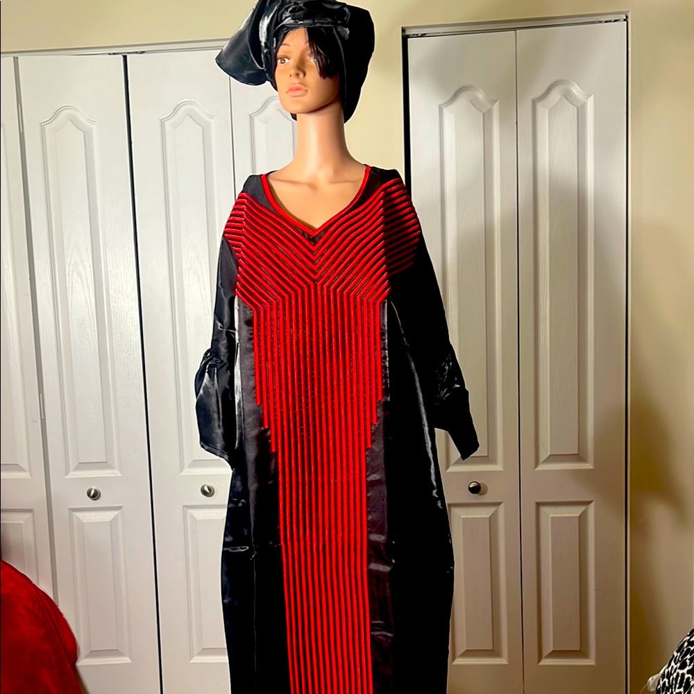 Elegant Black and Red Women's Dress